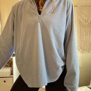 Blue quarter zip with thumb holes